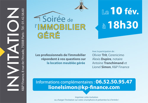 Invitation à la Soirée de l'immobilier géré