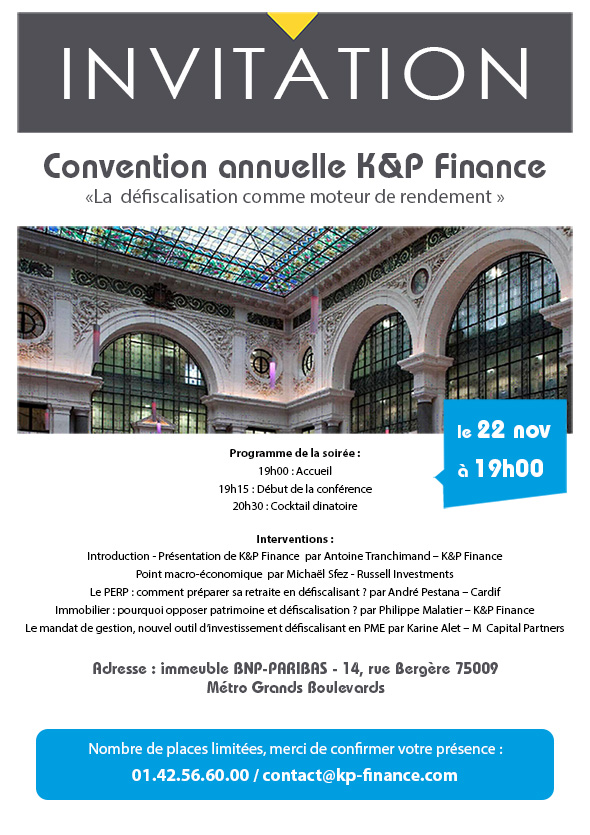 Convention annuelle K&P Finance 2016