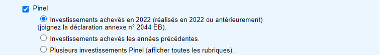 Déclaration investissement Pinel 2023