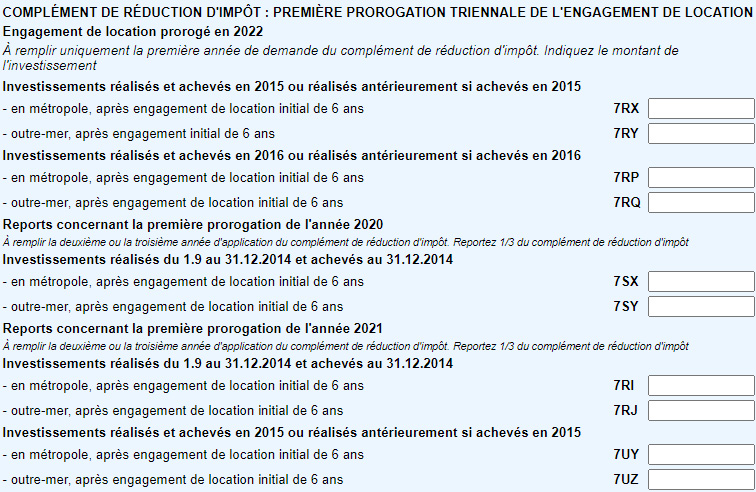 Déclaration Pinel, report réduction d'impôt