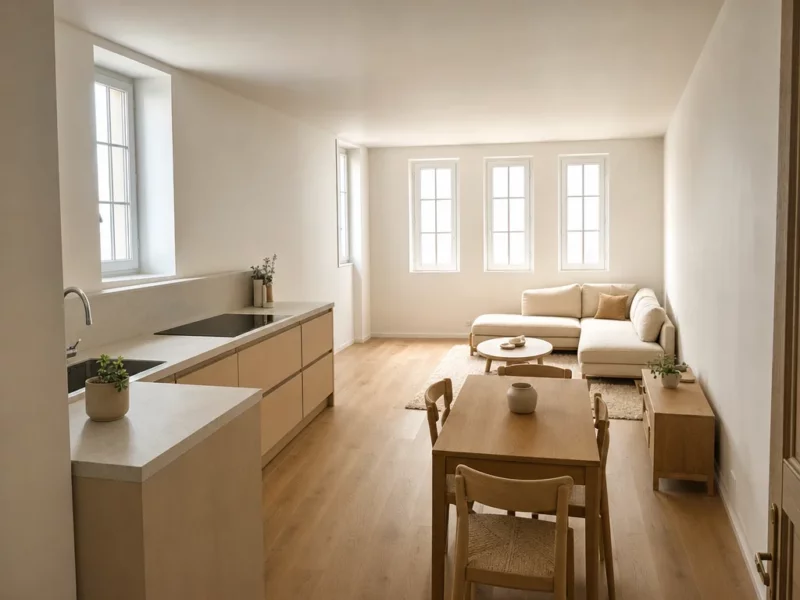 Intérieur — projection illustrative générée par IA — L'ATELIER DU QUAI