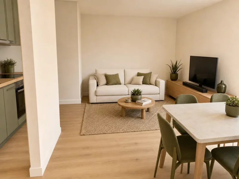 Intérieur — projection illustrative générée par IA — Les Balcons de Roanne