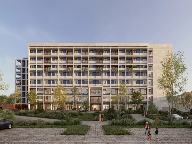 Visuel du programme — Vue piétonne de la façade sud