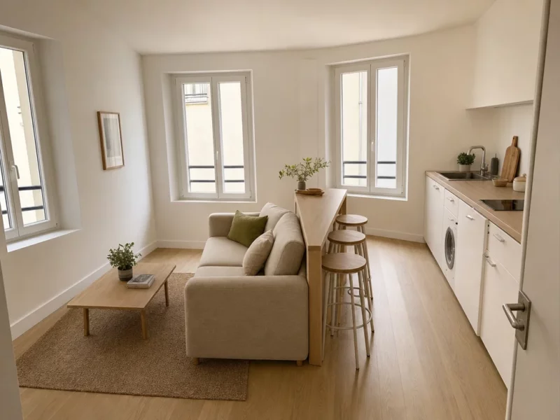 Intérieur — projection illustrative générée par IA — Le 143 Picpus